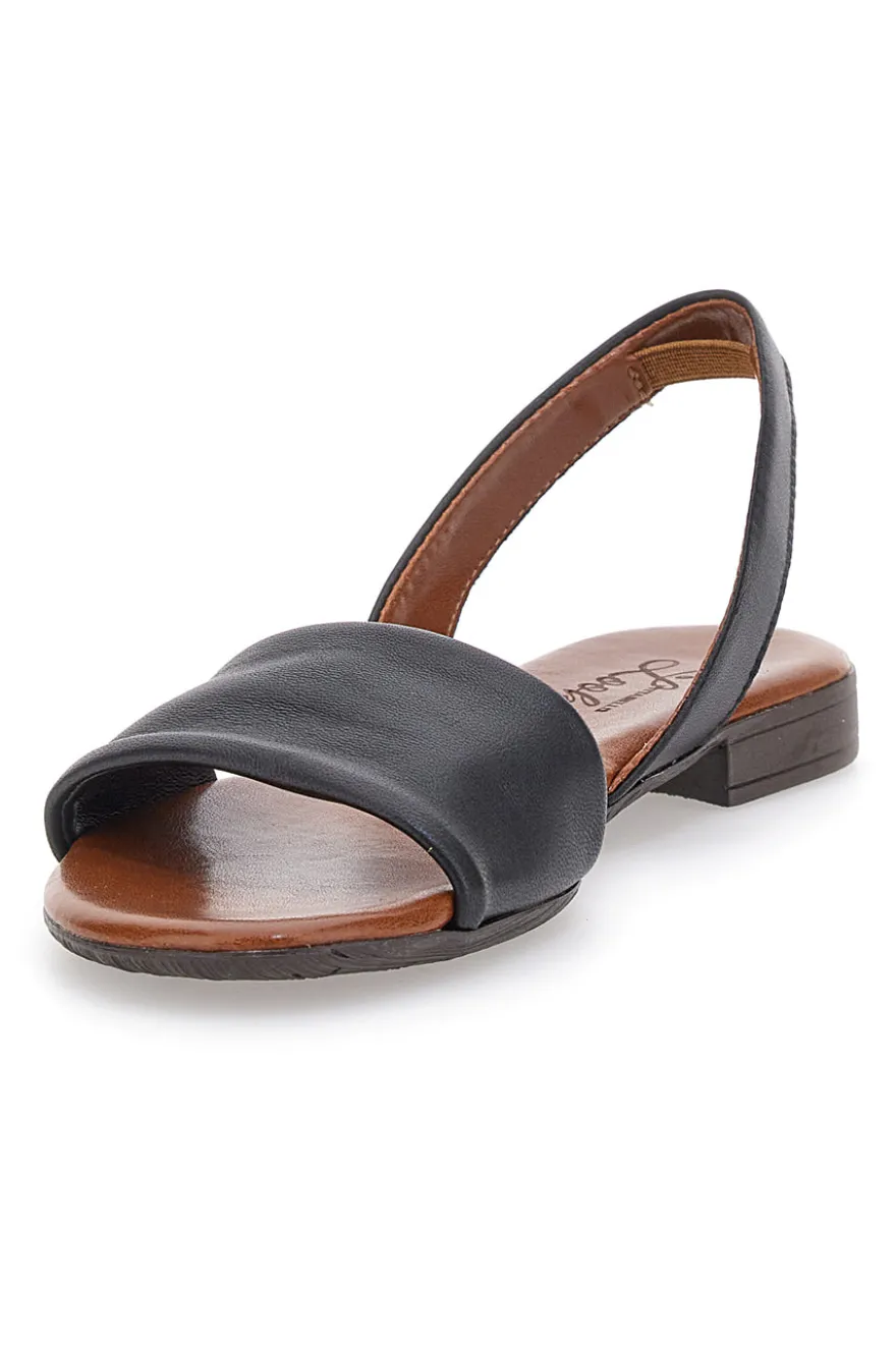 Sandali Flat Neri In Pelle Pittarello Look 225140