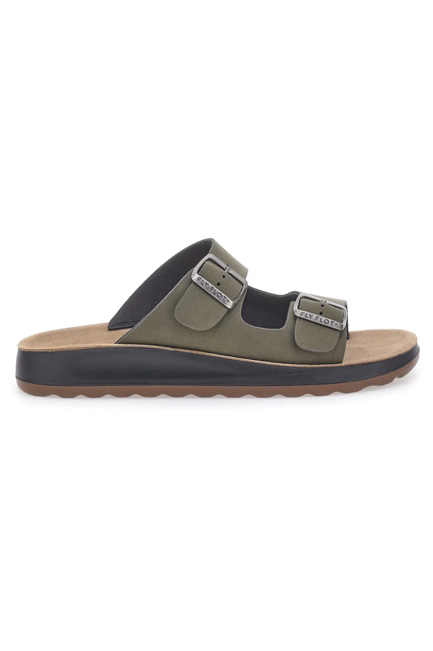 Sandali kaki con doppia fibbia Fly Flot 781714C