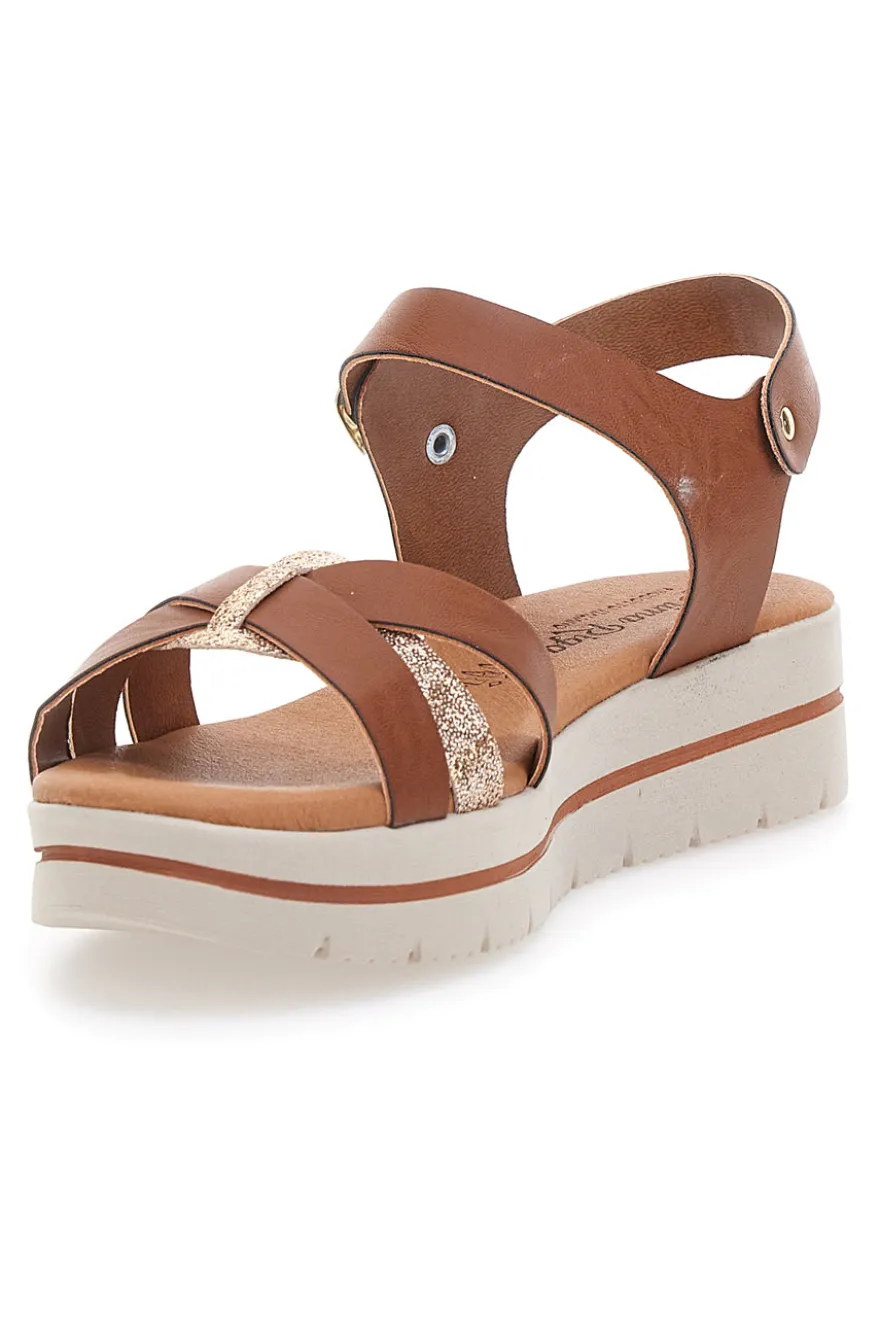 Sandali Marroni Con Platform Made in Italy PRIMA RIGA 1