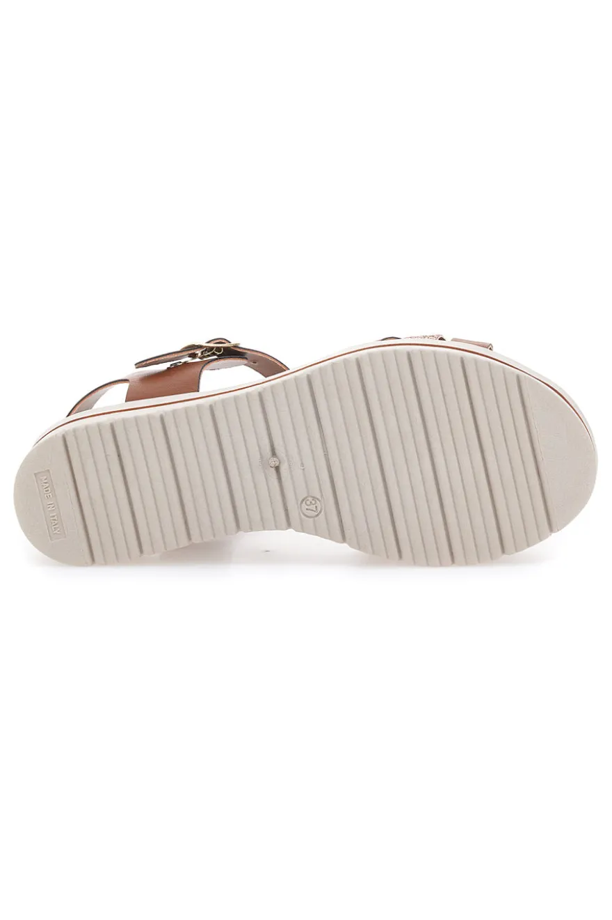 Sandali Marroni Con Platform Made in Italy PRIMA RIGA 1