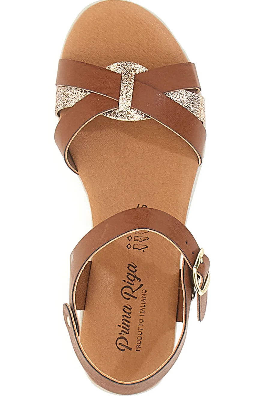 Sandali Marroni Con Platform Made in Italy PRIMA RIGA 1
