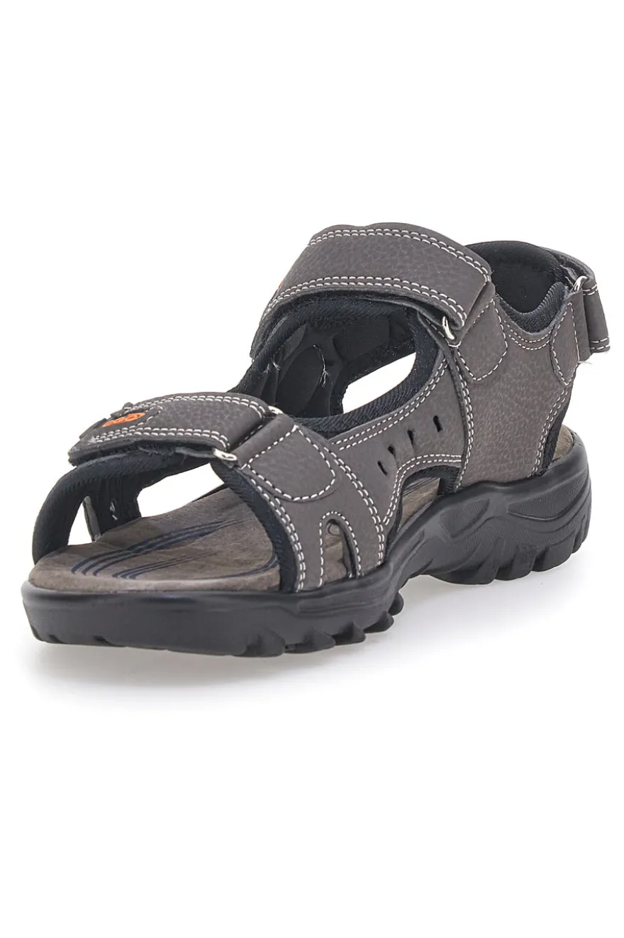 Sandali marroni con strappi regolabili Canguro CA1002 da donna