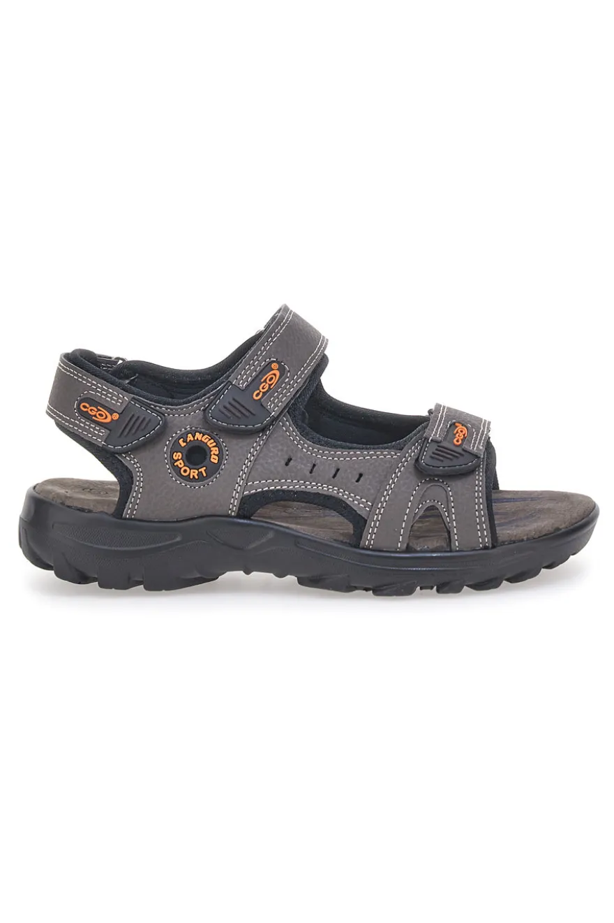 Sandali marroni con strappi regolabili Canguro CA1002 da donna