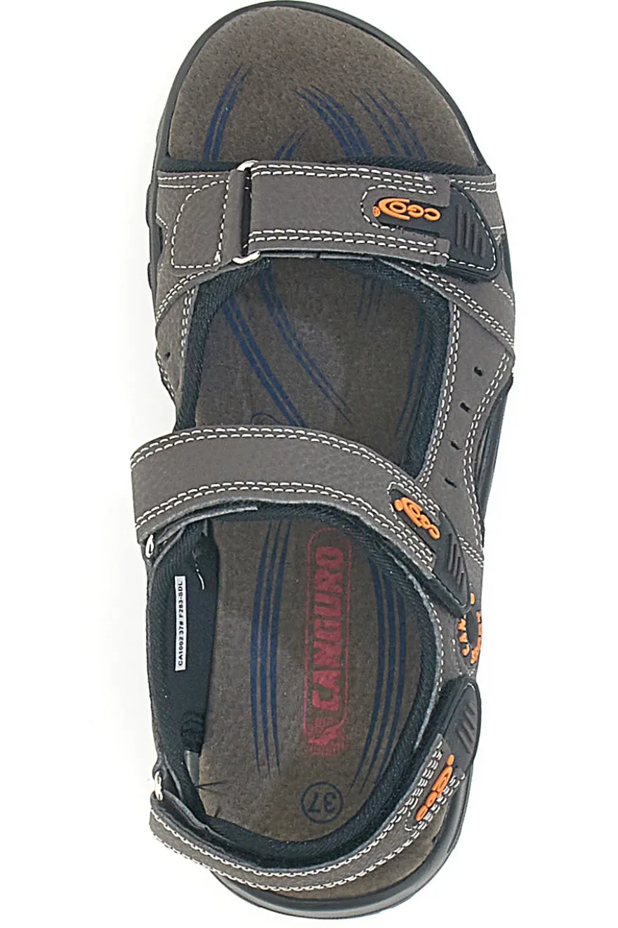 Sandali marroni con strappi regolabili Canguro CA1002 da donna
