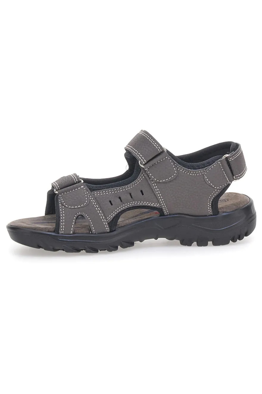 Sandali marroni con strappi regolabili Canguro CA1002 da donna