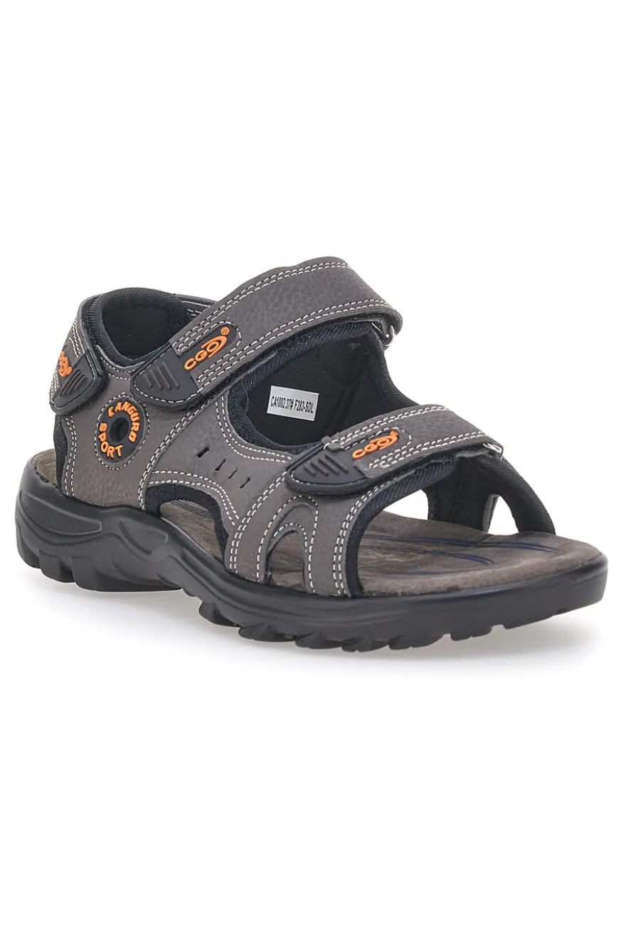 Sandali marroni con strappi regolabili Canguro CA1002 da donna