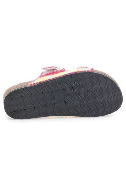 Sandali multicolor con fantasia geometrica e doppia fibbia Dame Rose APY65