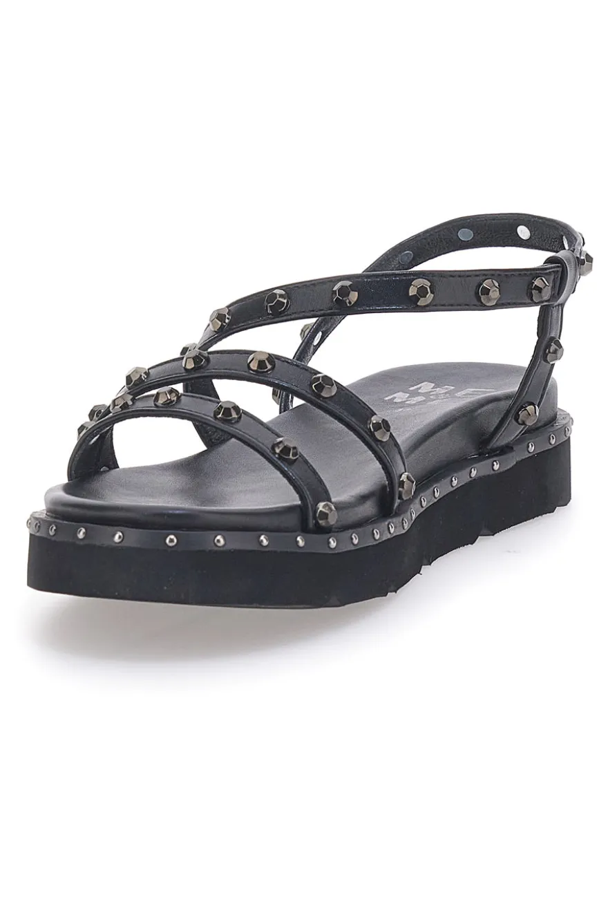 Sandali Neri con Flatform e Borchie ME & ME 670