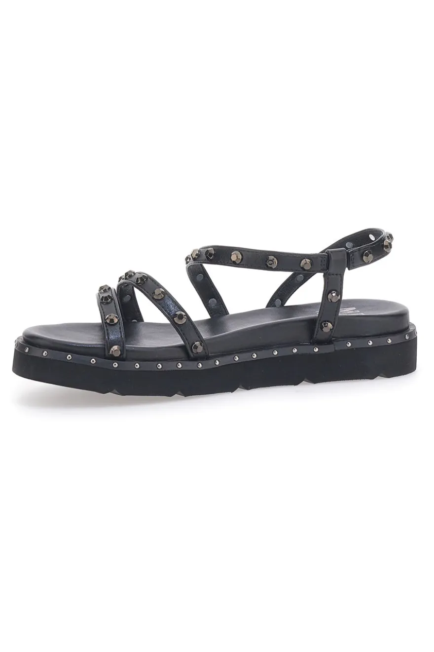 Sandali Neri con Flatform e Borchie ME & ME 670