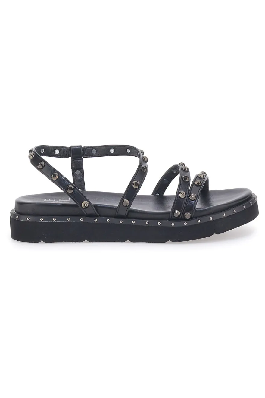 Sandali Neri con Flatform e Borchie ME & ME 670