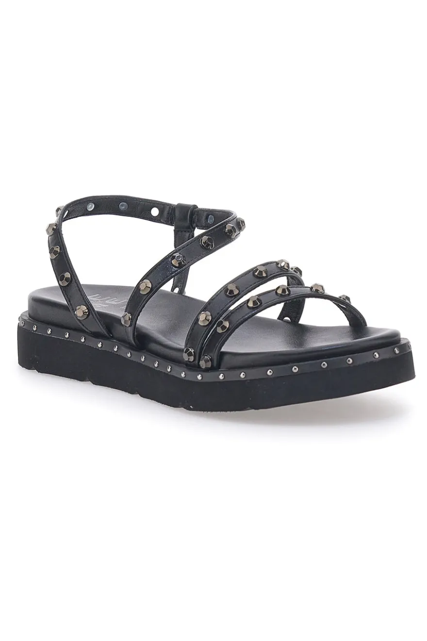 Sandali Neri con Flatform e Borchie ME & ME 670
