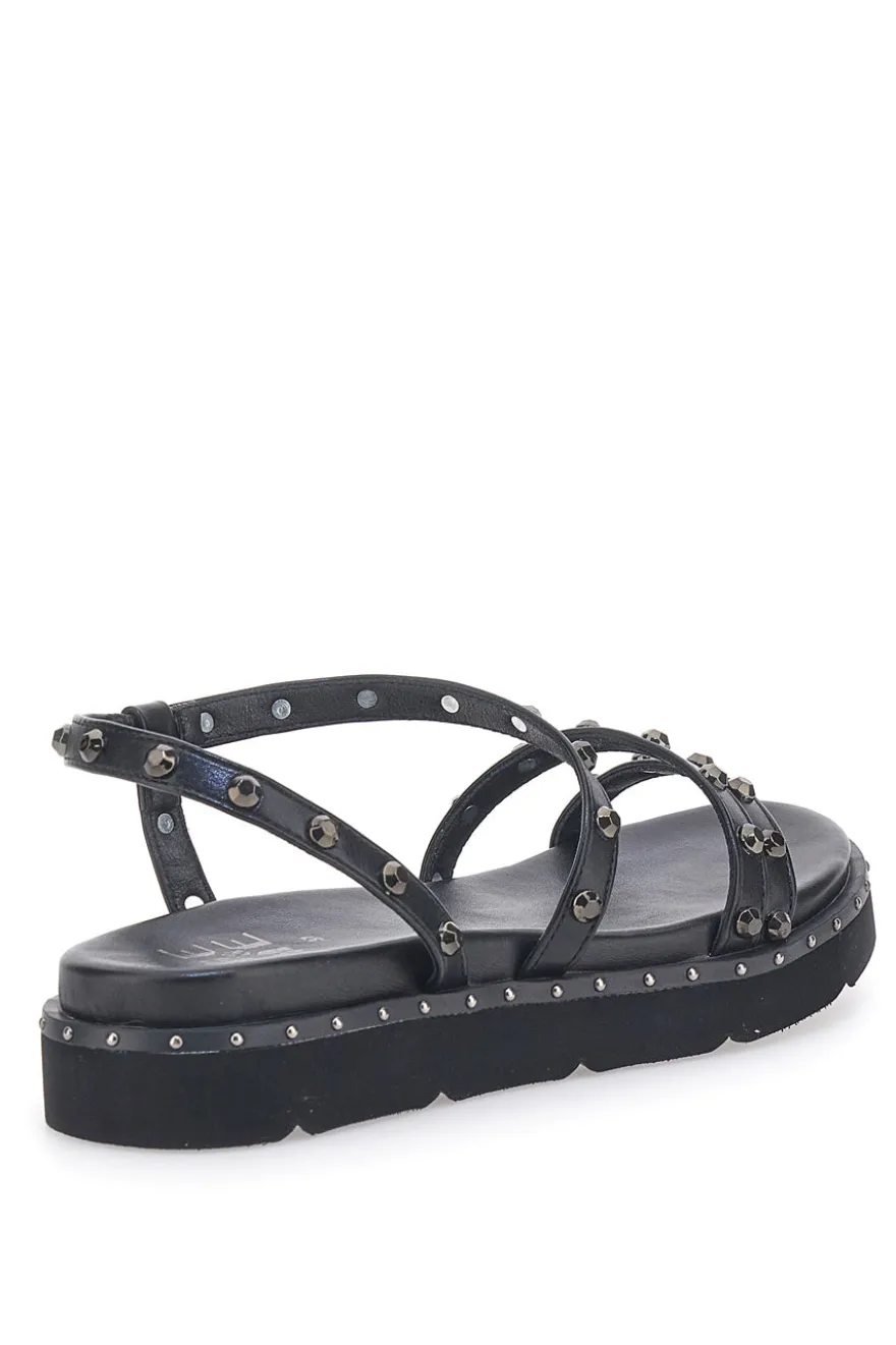 Sandali Neri con Flatform e Borchie ME & ME 670