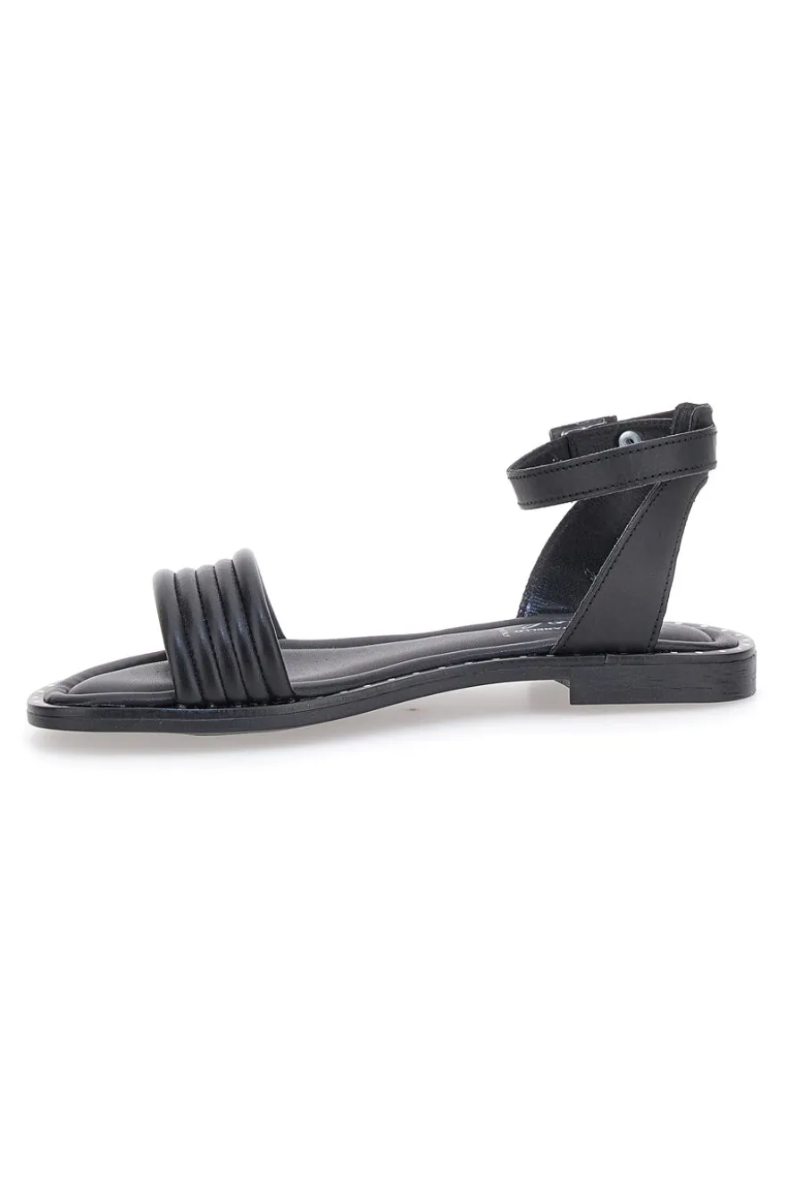 Sandali Neri Flat Con Cinturino Regolabile Pittarello Look DC43877