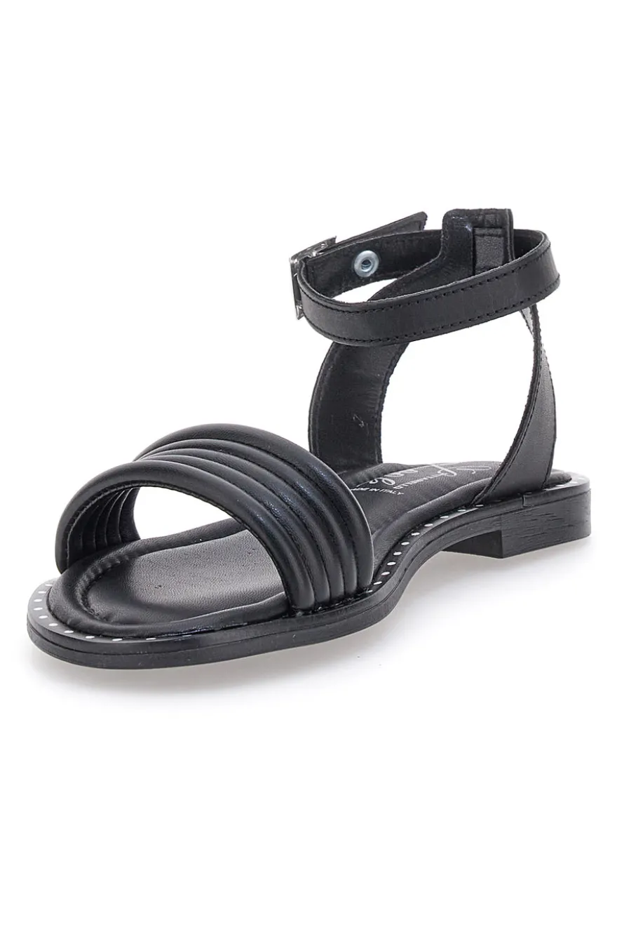 Sandali Neri Flat Con Cinturino Regolabile Pittarello Look DC43877