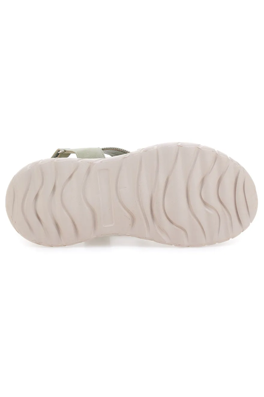 Sandali verdi con fasce elastiche Ploadi 35310
