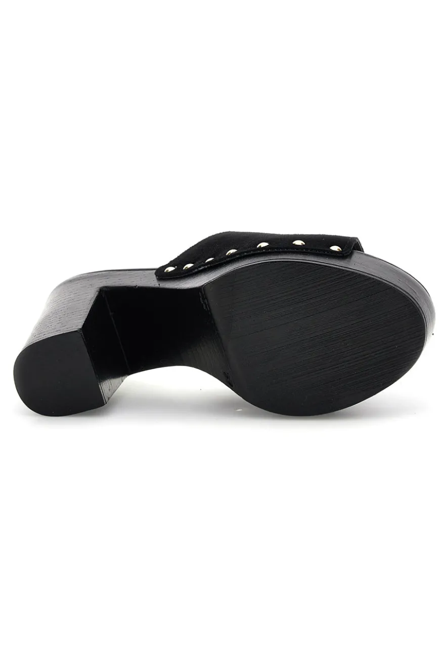Sandalo nero con tacco e borchie Pittarello Must Have 11233