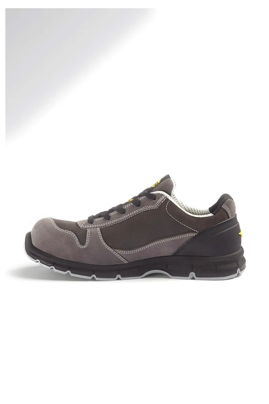 Scarpe antinfortunistiche grigie in pelle antigraffio Diadora RUN LOW MET FREE S3L FO SR ESD