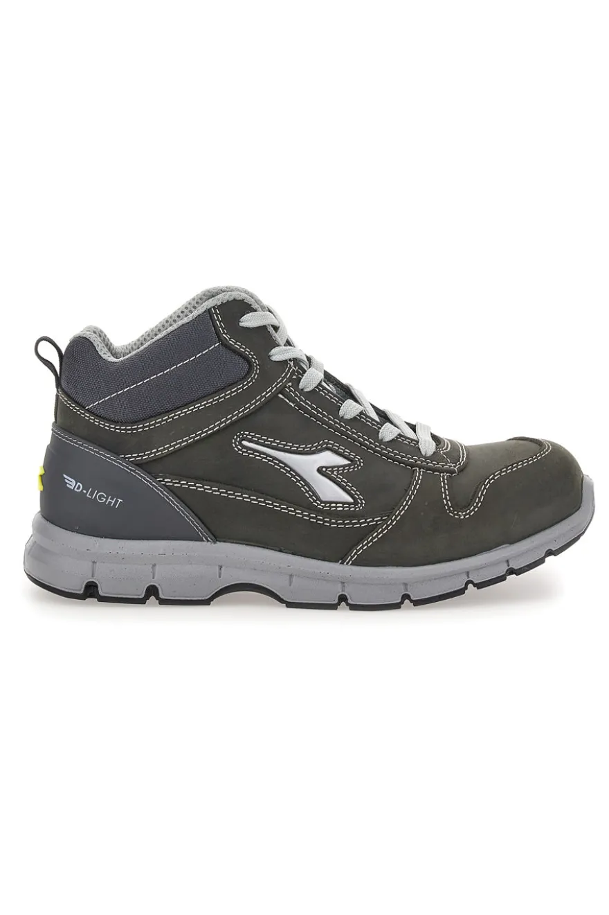 Scarpe antinfortunistiche grigie in pelle Diadora Run Mid S3S FO SR ESD