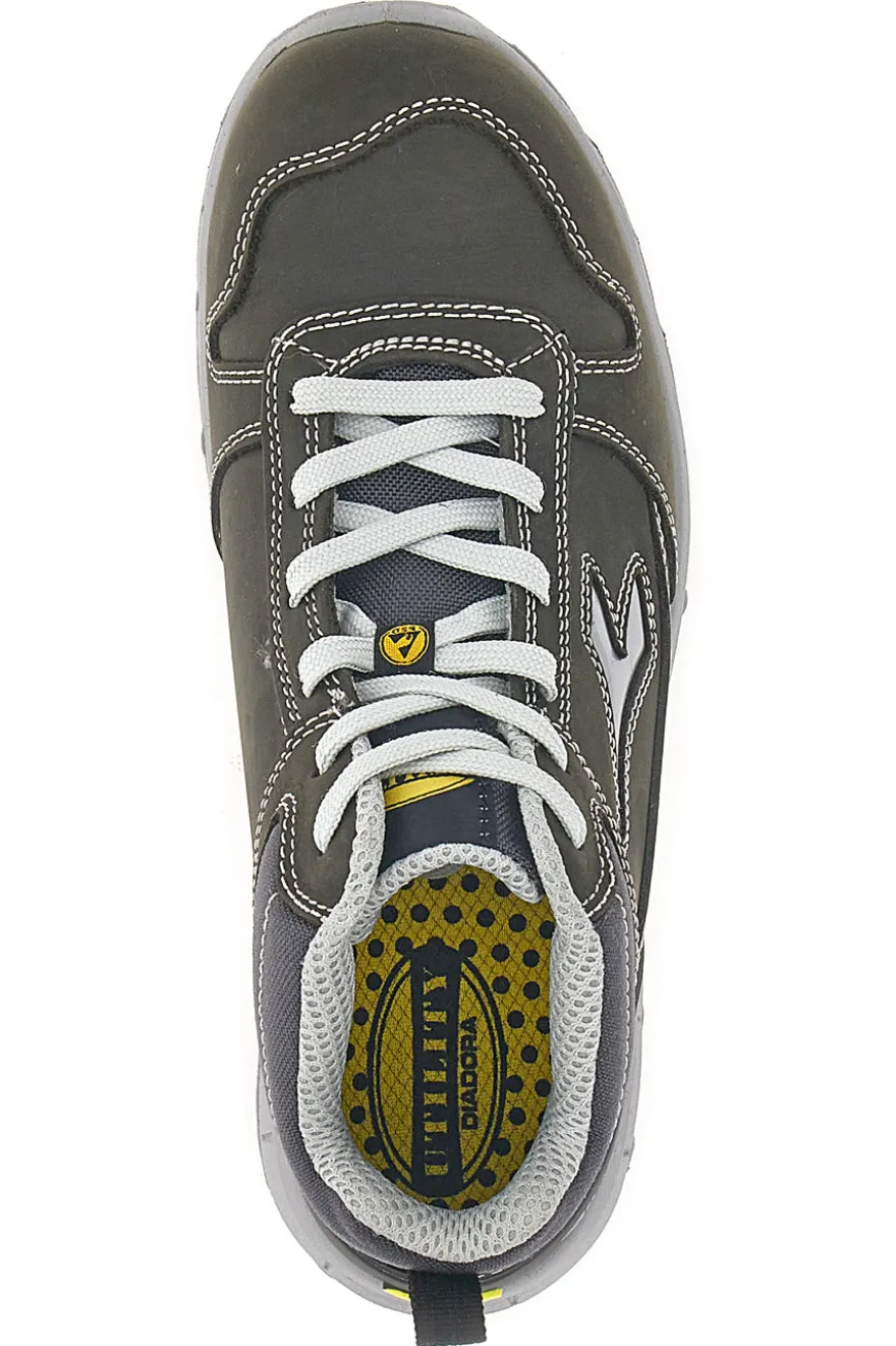 Scarpe antinfortunistiche grigie in pelle Diadora Run Mid S3S FO SR ESD