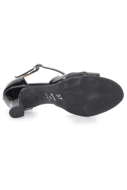 Scarpe da ballo nere intrecciate con cinturino e suola in pelle Mon dieu 113