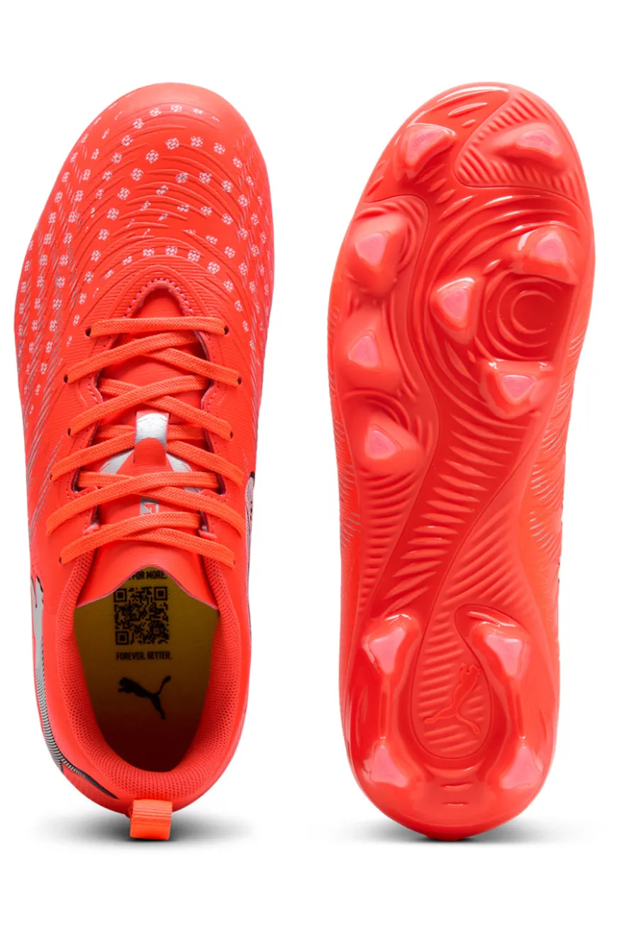 Scarpe da calcio corallo fluo con dettagli tecnici Puma Future 9 Play Jr