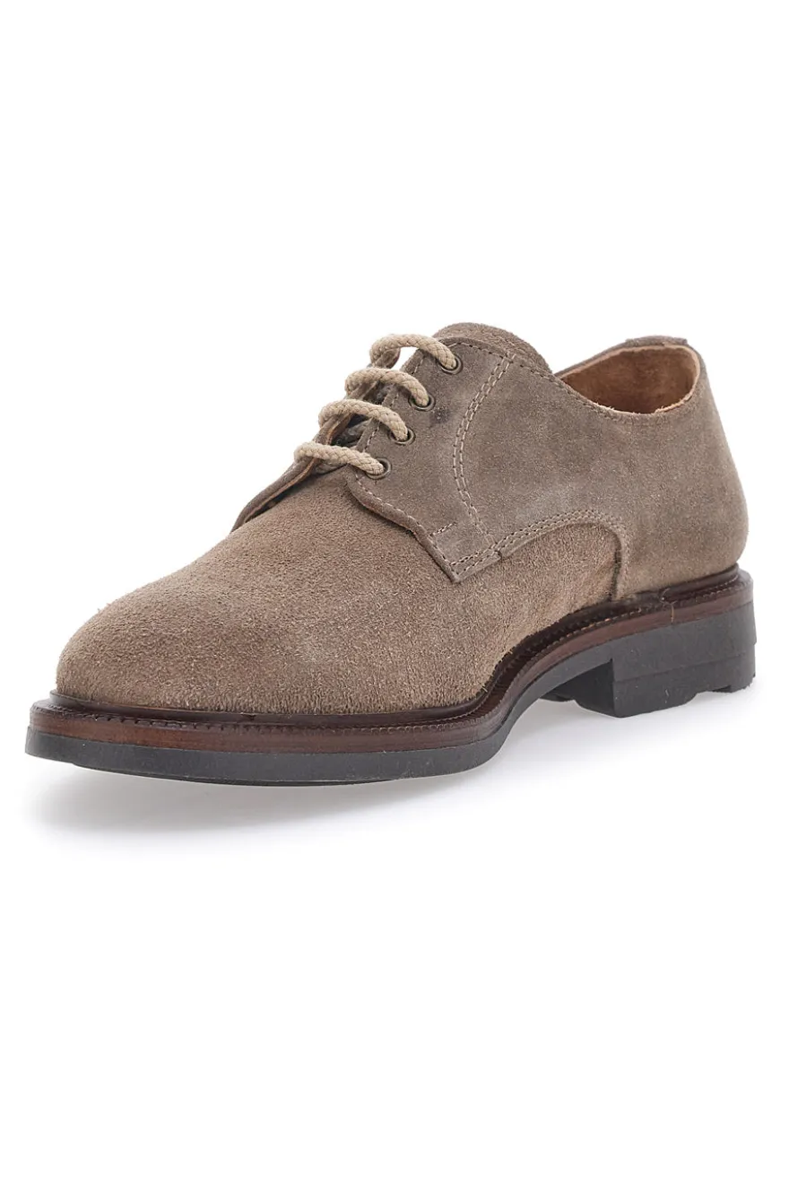 Scarpe Stringate Taupe In Vera Pelle Pittarello 6526