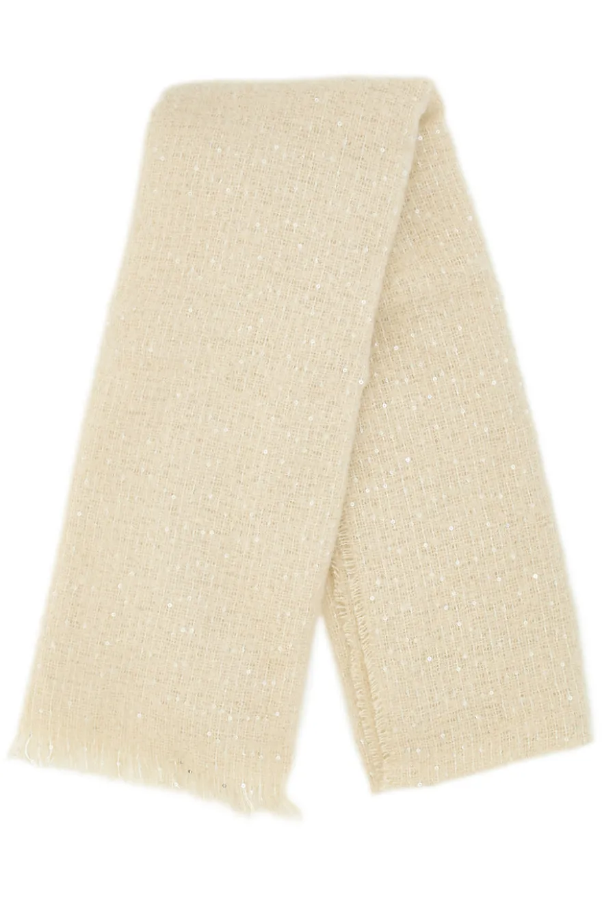 Sciarpa beige calda e morbida con paillettes Gianmarco Venturi CLASS 65471