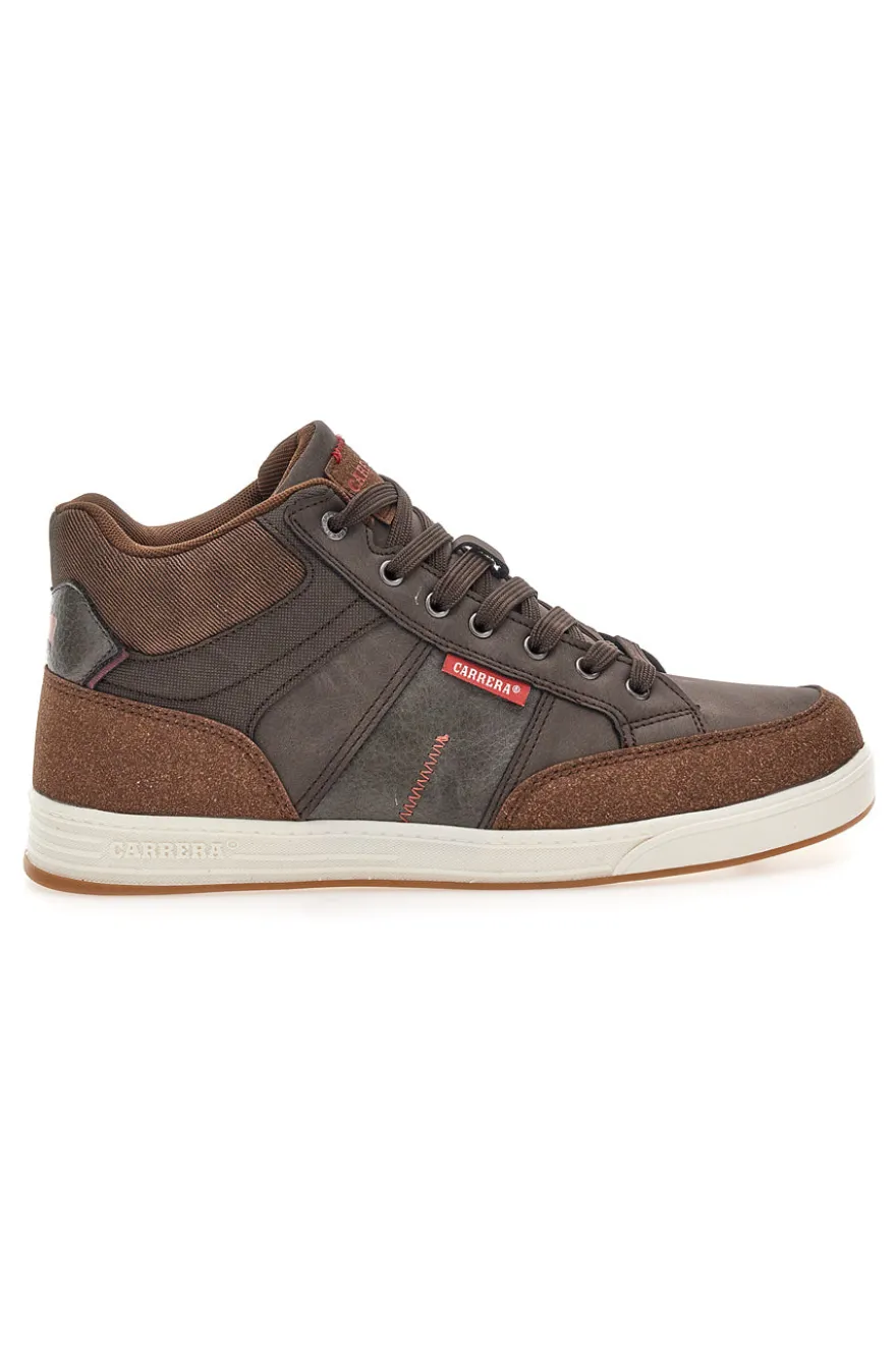 Sneakers alte marroni con dettagli in tessuto Carrera CAM233034867
