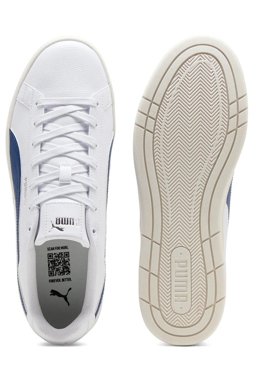 Sneakers bianche con dettagli blu e soletta SoftFoam+ Puma Court Classico