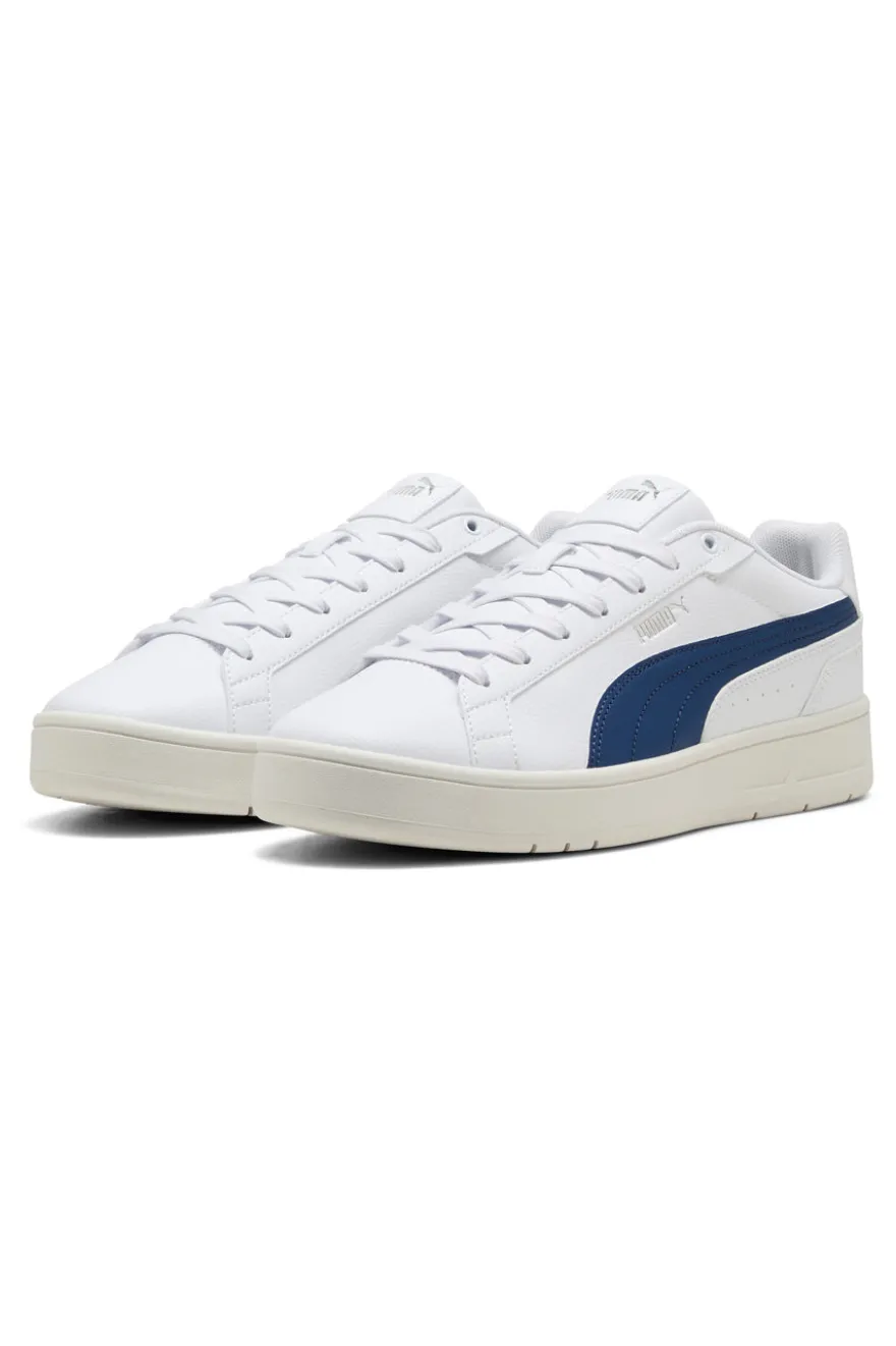 Sneakers bianche con dettagli blu e soletta SoftFoam+ Puma Court Classico