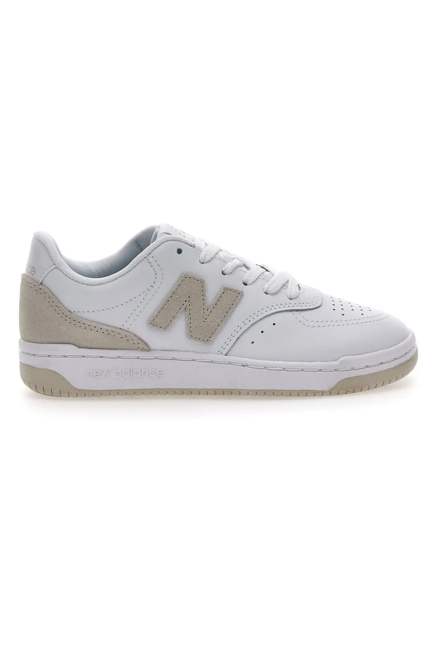Sneakers bianche e oro con tomaia traforata NEW BALANCE BB80RTG