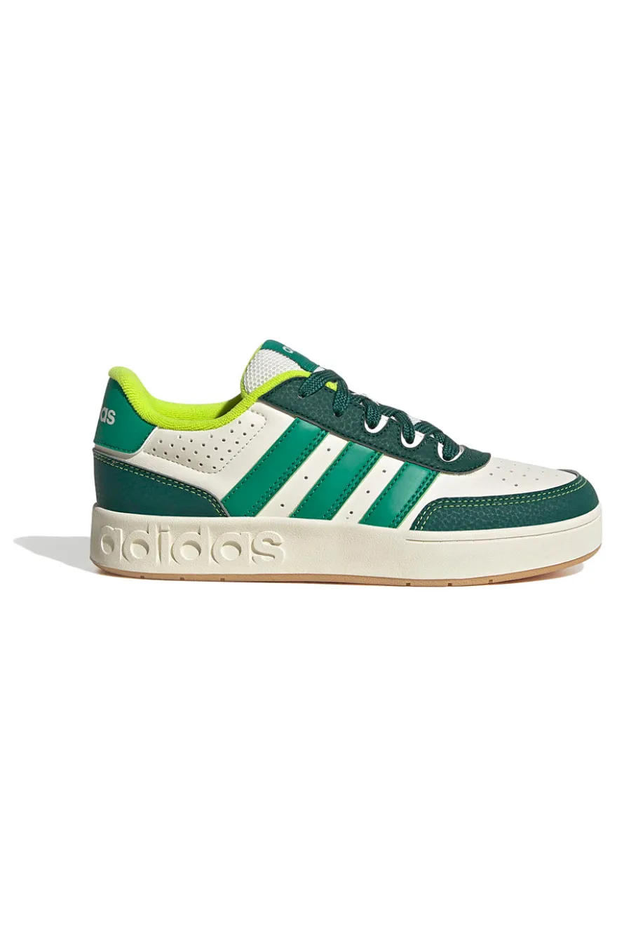 Sneakers bianche e verdi con logo in rilievo Adidas Breakbase J