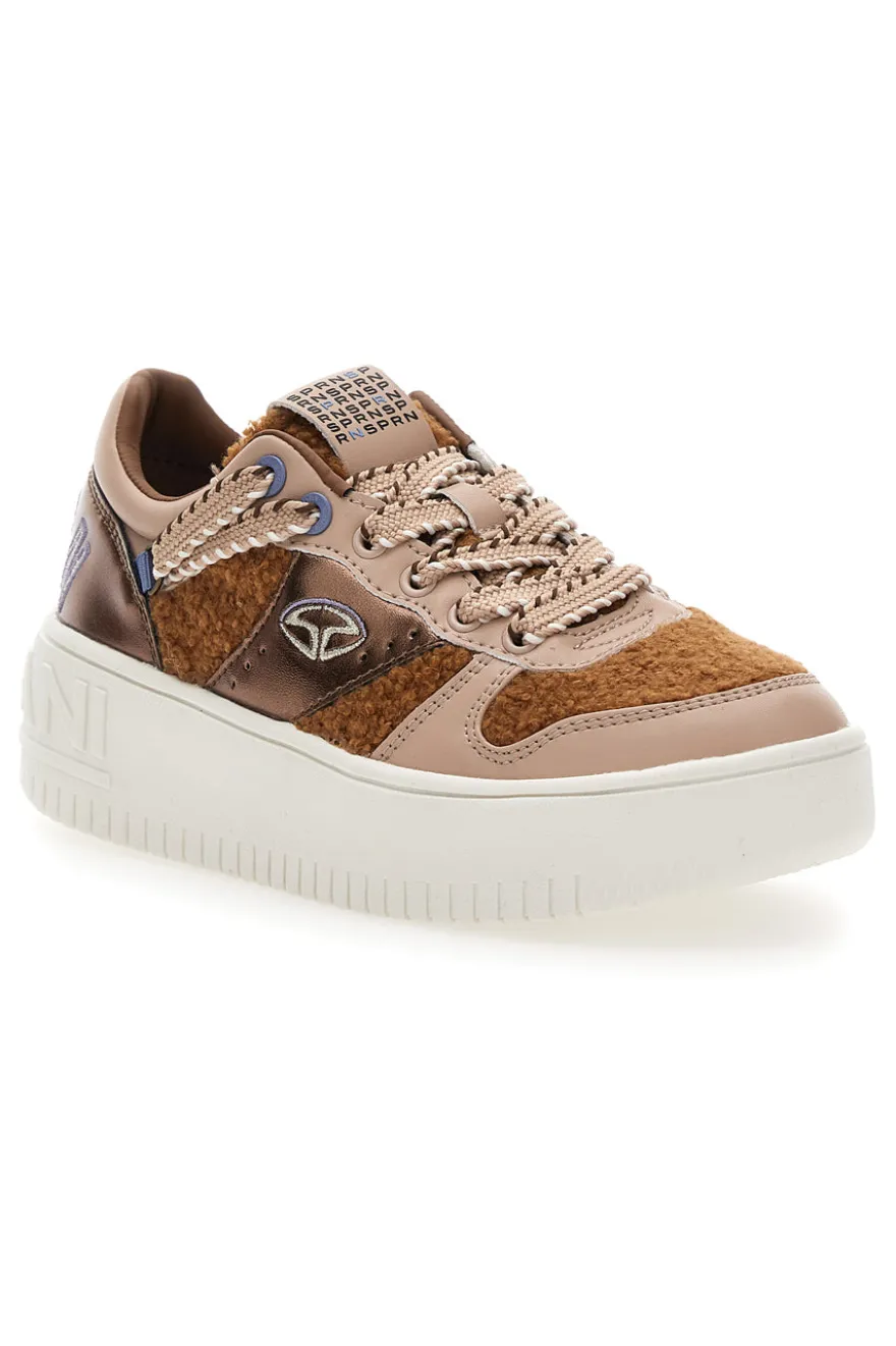 Sneakers Marroni Con Flatform Soprani Brescia