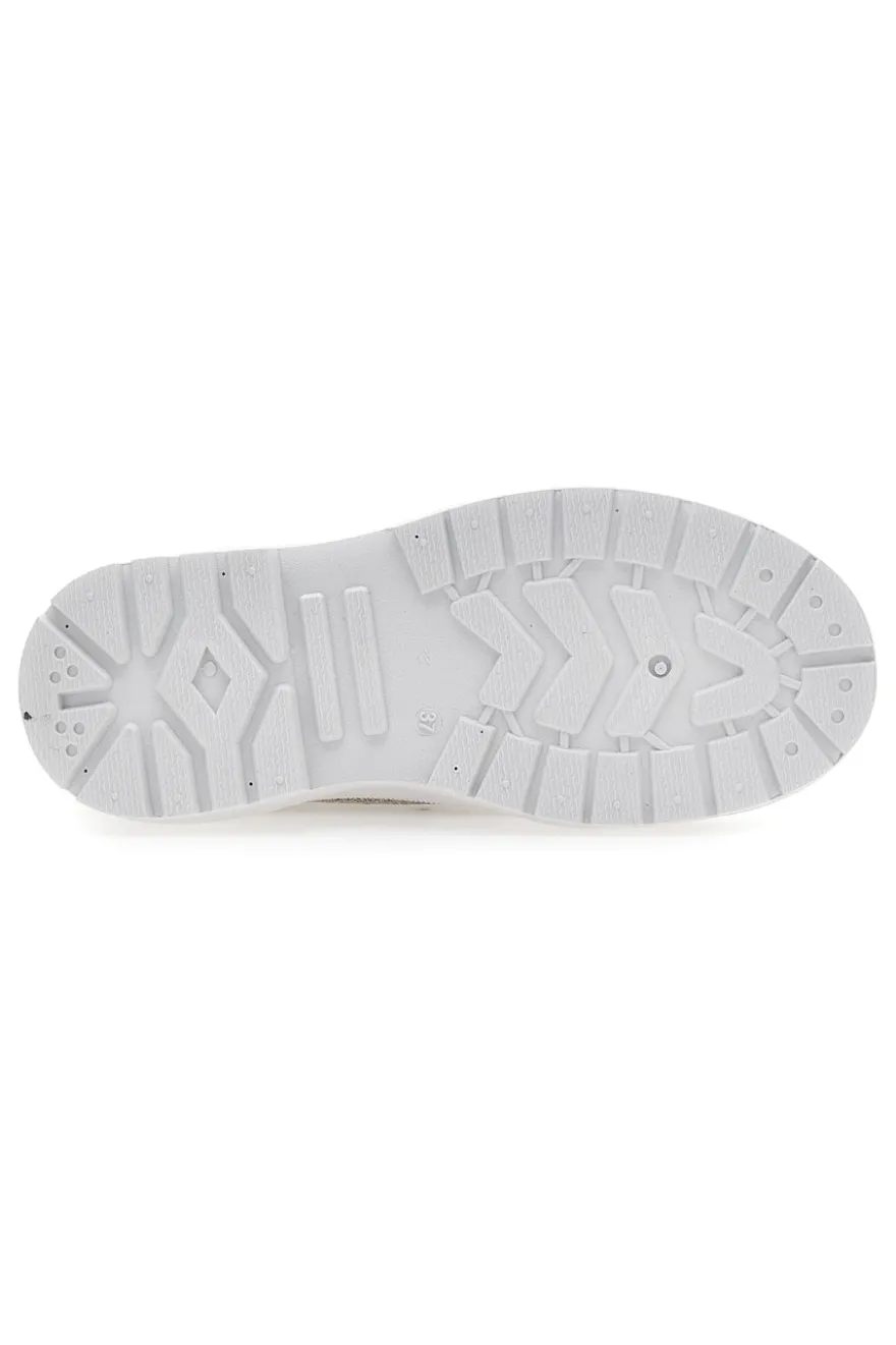 Sneakers Mid Cut Cotton Belt Linen Beige