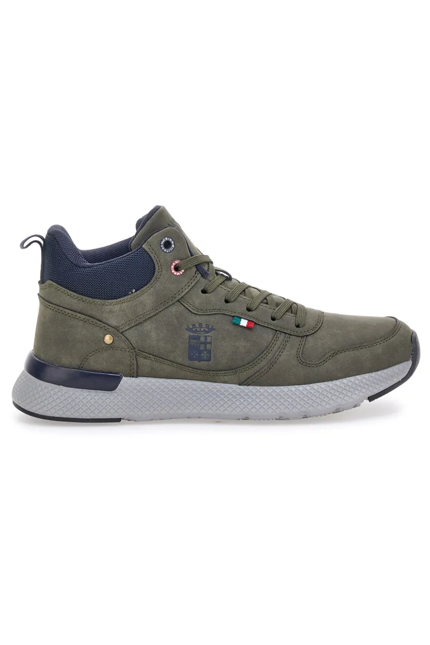Sneakers mid verdi con suola running Marina militare MM2310