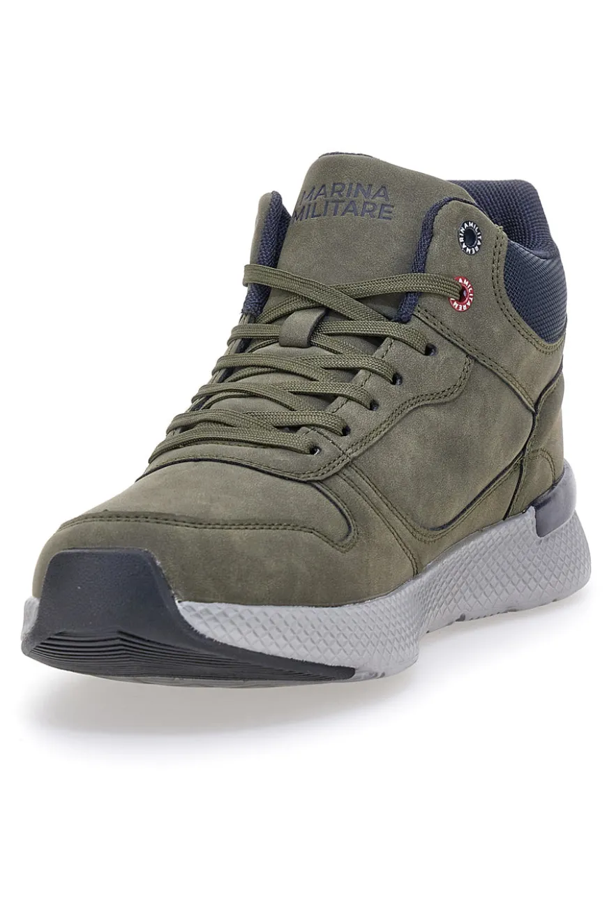 Sneakers mid verdi con suola running Marina militare MM2310