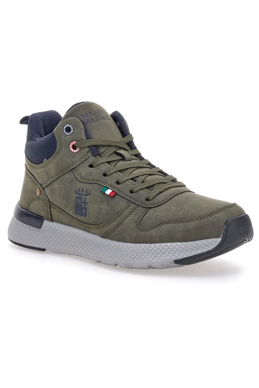 Sneakers mid verdi con suola running Marina militare MM2310