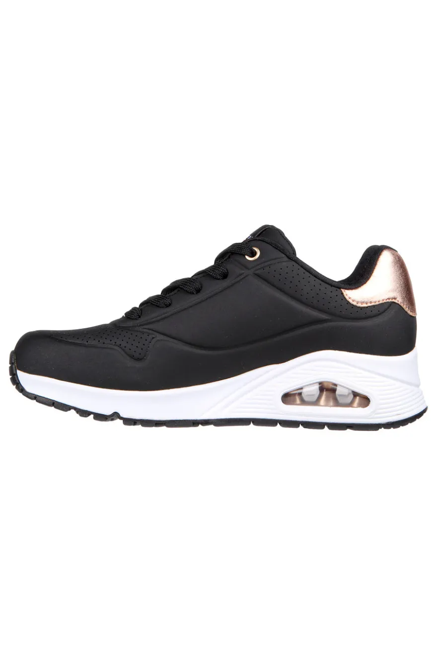 Sneakers nere con suola bianca e dettagli oro Skechers Uno Golden Air