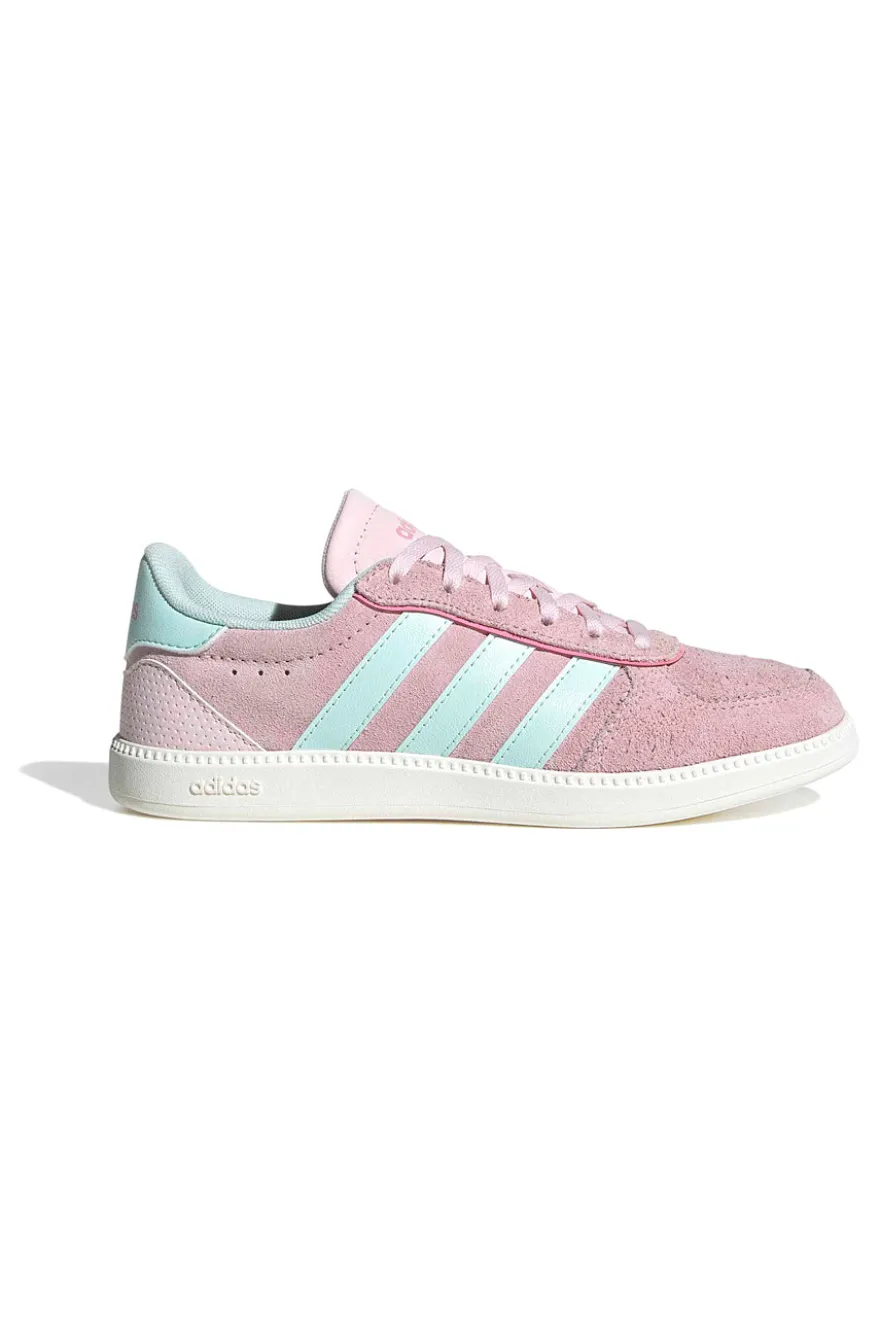 Sneakers rosa in suede con strisce azzurre e suola preformata Adidas Breaknet Sleek J