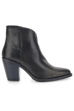 Stivaletti neri in vera pelle con tacco alto squadrato Pittarello glam 6326400