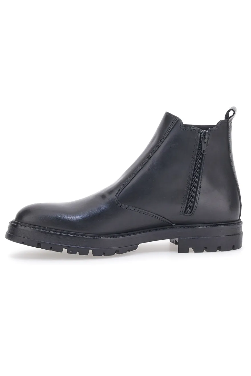 Stivaletto Beatles Vera Pelle Nero Longford 4002