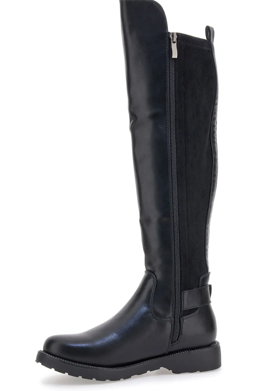Stivali neri con fibbia laterale e fascia elastica ME & ME 3003