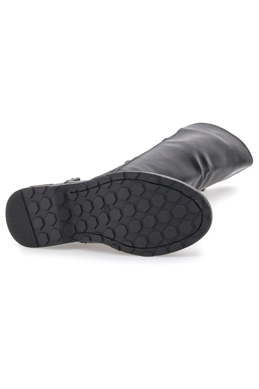 Stivali neri con fibbia laterale e fascia elastica ME & ME 3003