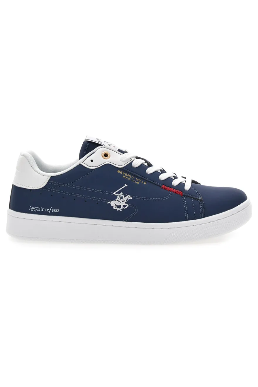 Stringate Blu con Loghi a Contrasto Bianchi BEVERLY HILLS POLO CLUB BHM514010