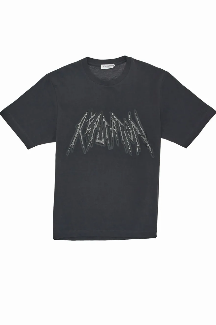 T-Shirt Antracite con Strass Boardman 1140